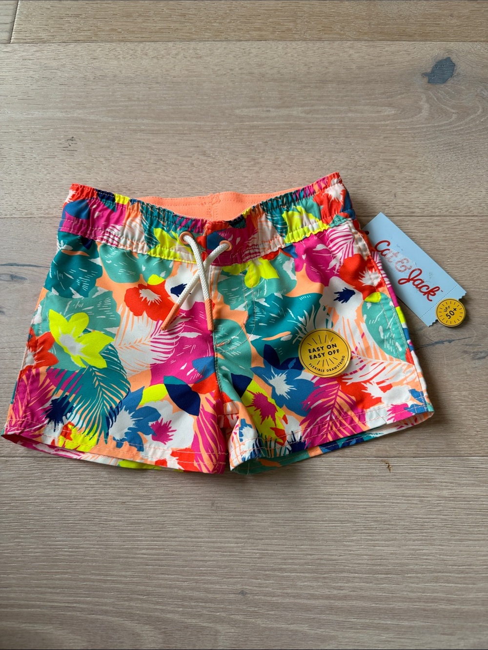 New cat & jack Boys Tropical Floral Swim Shorts trunks 12 m